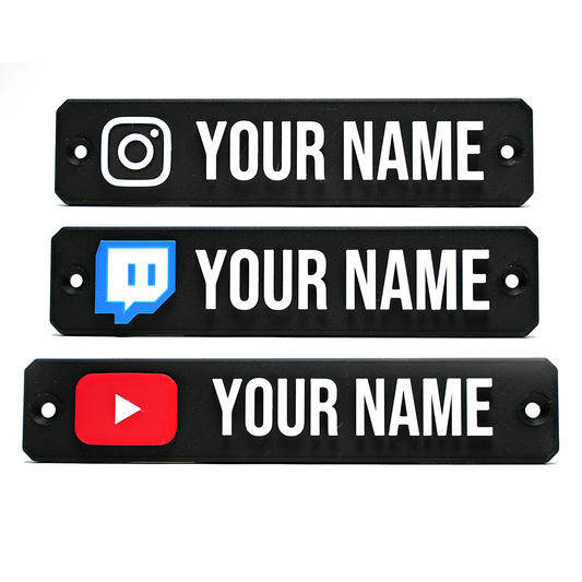 Custom Social Media Name Plate for Simulator